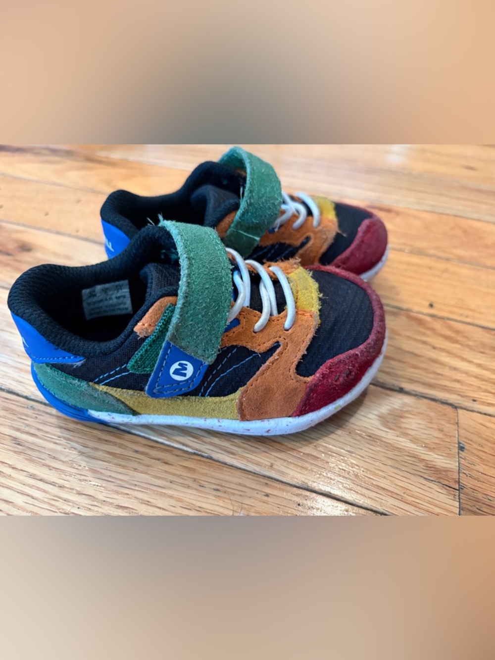 Merrell Kids Multicolor Suede & Mesh Sneaker - Green, Blue, Red, Orange, Yellow